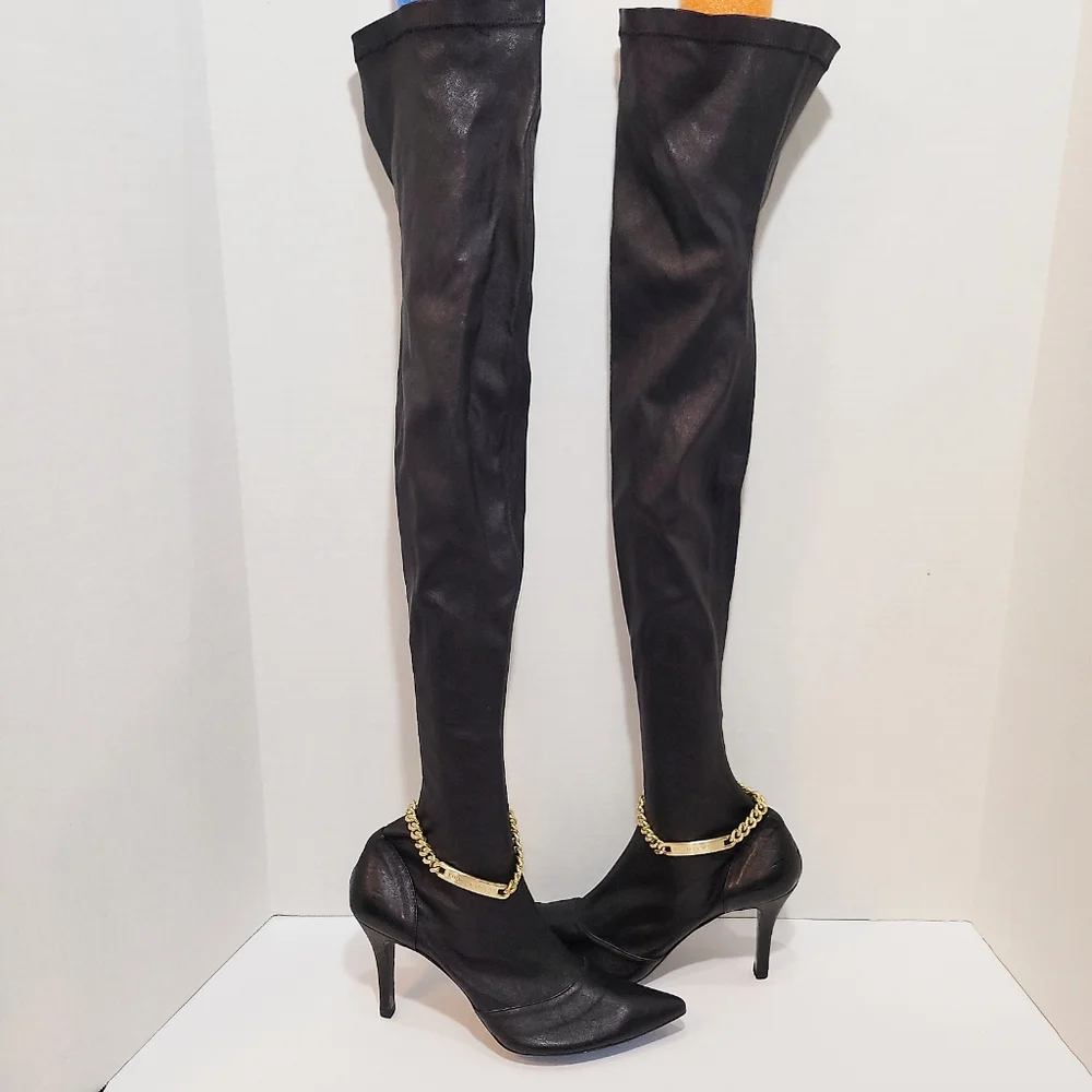 Thomas Wylde Over the Knee OTK Skull Accent Pointy Boots size 6